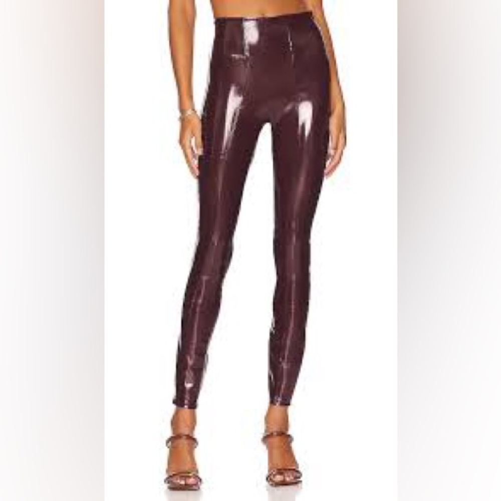 SPANX Shiny Burgundy Leggings